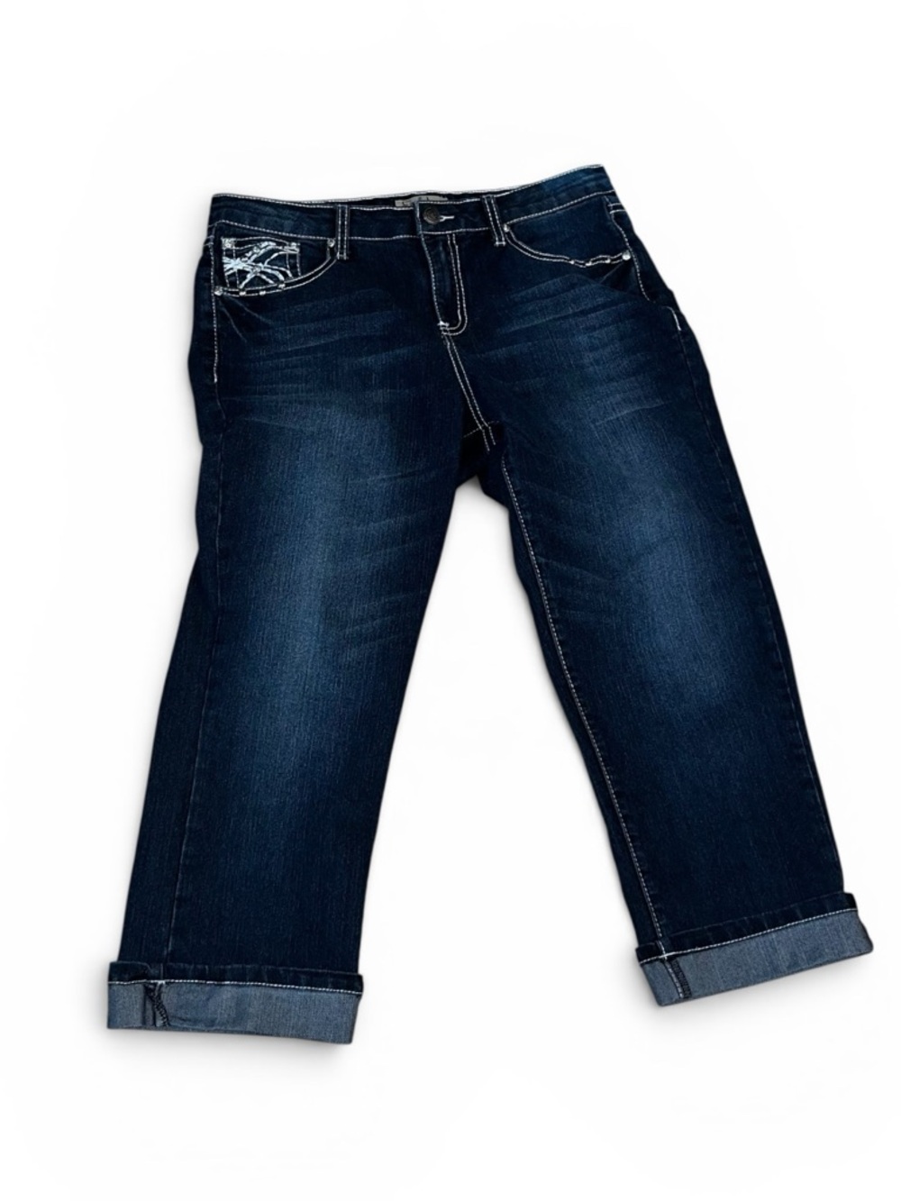 Y2K vintage retro cropped embellished Earl  jeans size 10 like new rhinestone